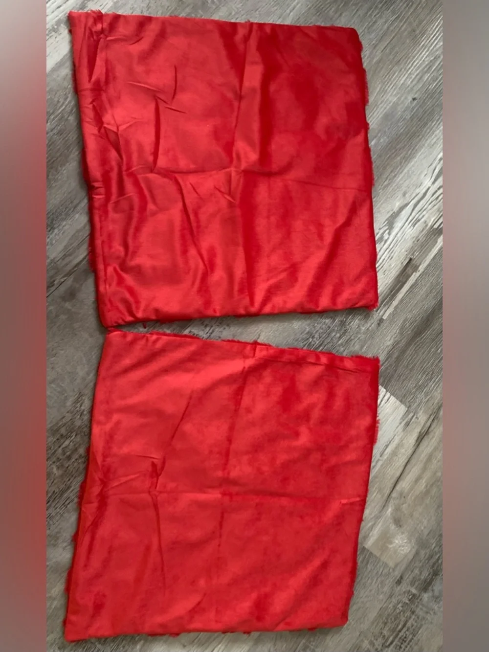 Christmas Tree Pillow Covers Set of 2 18x18 inches Faux Fur Red